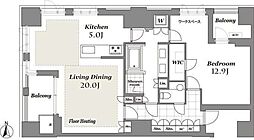 ザコノエ三田綱町 1LDKの間取図画像