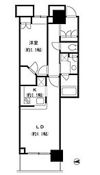 ベイクレストタワー 1LDKの間取図画像