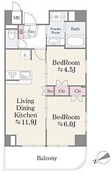 RiverPark門前仲町 2LDKの間取図画像