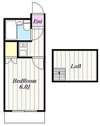 ファーストパレス 1Kの間取図画像