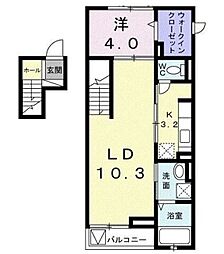 ハーナス・プレイス 1LDKの間取図画像