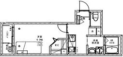 KEIAI RESIDENCE 北野 1Kの間取図画像