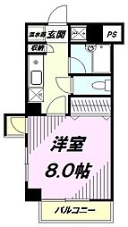 アベニューB 1Kの間取図画像