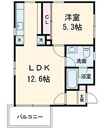 カサデソル 1LDKの間取図画像