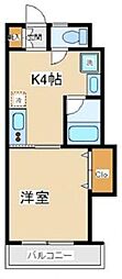 サン・パラッツオ伍番館 1Kの間取図画像