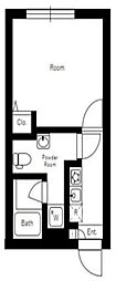 E-stKAMI-ITABASHI 1Kの間取図画像