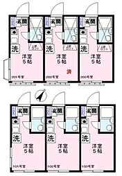 グレースハイム三軒茶屋 1階ワンルームの間取り