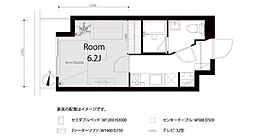 リバーサイド麻布 ワンルームの間取図画像