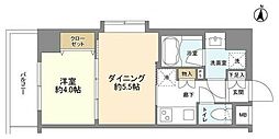 日神デュオステージ川越新富町 1DKの間取図画像