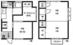 東馬込戸建 3SKの間取り