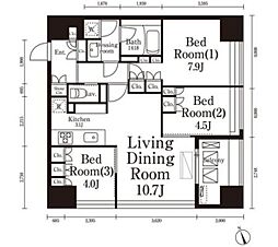 パークキューブ春日安藤坂 3LDKの間取図画像