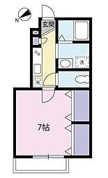 JR京浜東北・根岸線 蒲田駅 徒歩9分の賃貸アパート 1階1Kの間取り