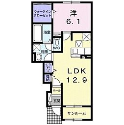 フィオーレ 1LDKの間取図画像