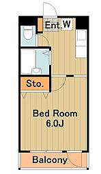 サンライズ大塚 1Kの間取図画像