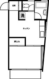 リバティ・K 1DKの間取図画像