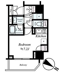 アヴァンツァーレ川崎EAST ワンルームの間取図画像