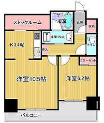 ライオンズ四谷タワーゲート 1LDKの間取図画像