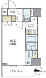 レクシード両国駅前 1Kの間取図画像