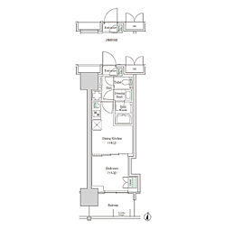 ブルックサイドレジデンス木場 1DKの間取図画像