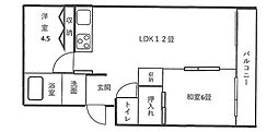 グリーンヒルズ中野木 2LDKの間取図画像
