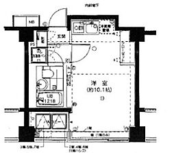 アーバイル月島駅前 ワンルームの間取図画像