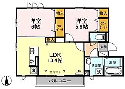 グランシャリオ 2LDKの間取図画像