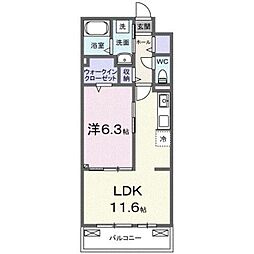 ブリーゼ 1LDKの間取図画像