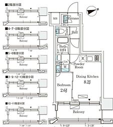 リビオメゾン御茶ノ水EAST 1LDKの間取図画像