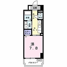 サンリットOKA 1Kの間取図画像