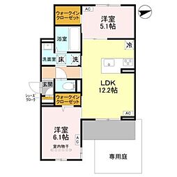 コントレイル 2LDKの間取図画像