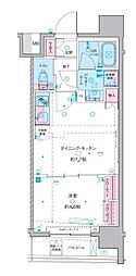 ジェノヴィア東神田グリーンヴェール 1DKの間取図画像
