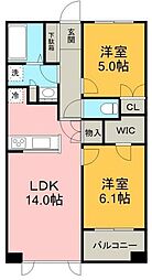 パークホームズセントラルシティ中央区湊 2LDKの間取図画像