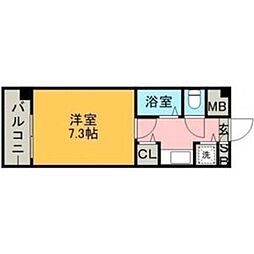 リバーシティ室見 1Kの間取図画像