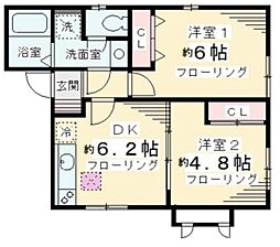 あおば 2DKの間取図画像