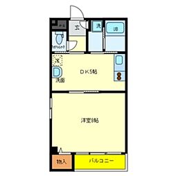 Primoなかもず 1DKの間取図画像