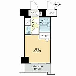 レクセル武蔵関 1Kの間取図画像
