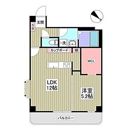 R&Hビル 1LDKの間取図画像