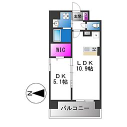 アストラルグラミ阿倍野 1LDKの間取図画像