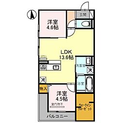グランツ馬場町 2LDKの間取図画像
