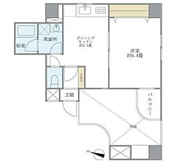 グリーンコート 1DKの間取図画像