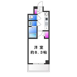 プレデコート北田辺 1Kの間取図画像