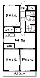 セントラルハイツ 3DKの間取図画像