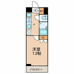 アジリア浦安 1Kの間取図画像