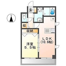 JR南武線 稲城長沼駅 徒歩7分の賃貸マンション 3階1LDKの間取り