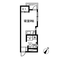 シャモット南青山 ワンルームの間取図画像