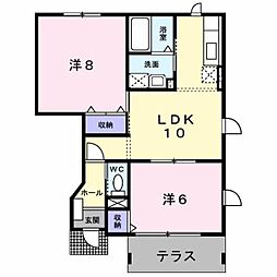 エクセルコーポなるみ 2LDKの間取図画像