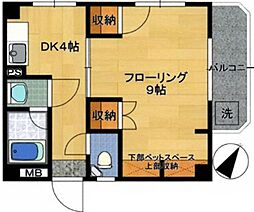 ランブイエ南福岡ハイツ 1DKの間取図画像