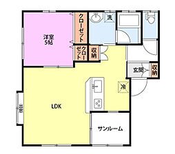 ファミール・ラテg 1LDKの間取図画像