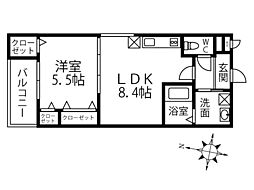 M&M 1LDKの間取図画像