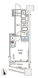 パークナードフィット南青山Vista ワンルームの間取図画像